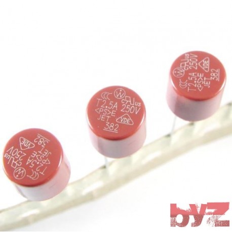 T2.5A-250V - Silindirik Sigorta 2.5A T2A 250V